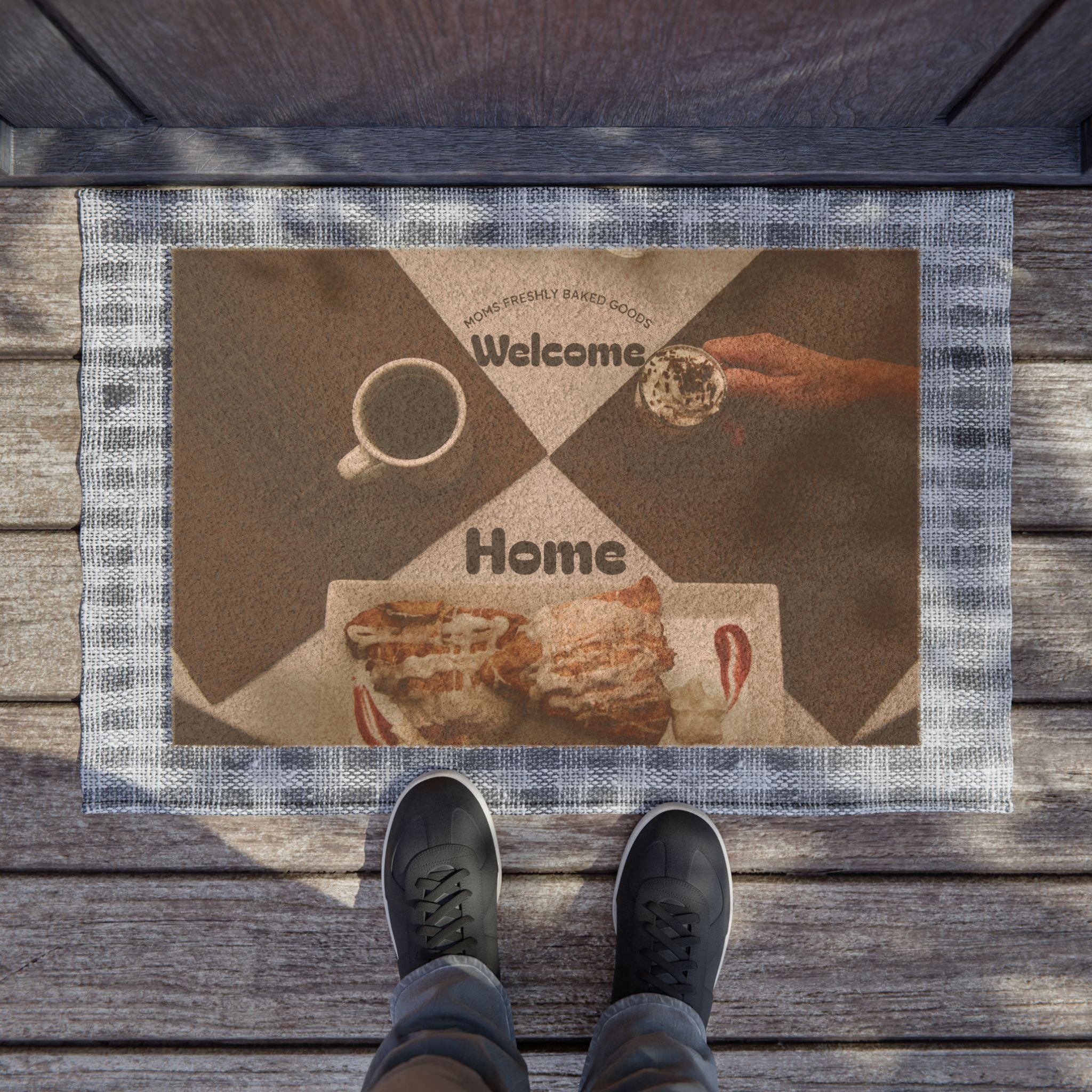 Welcome Home Doormat – Cozy Coffee & Pastry Kitchen Entrance Mat