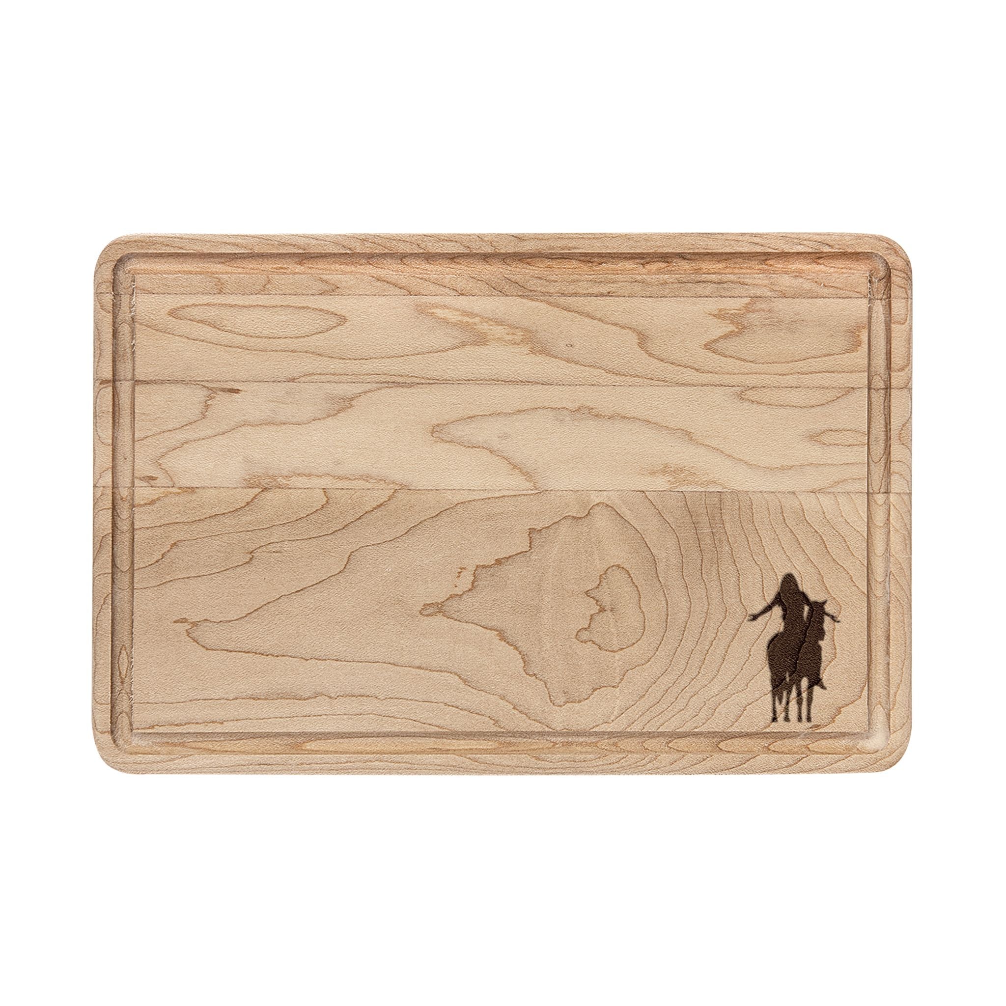 Engraved Maple Cutting Board — Western indigenous Silhouette