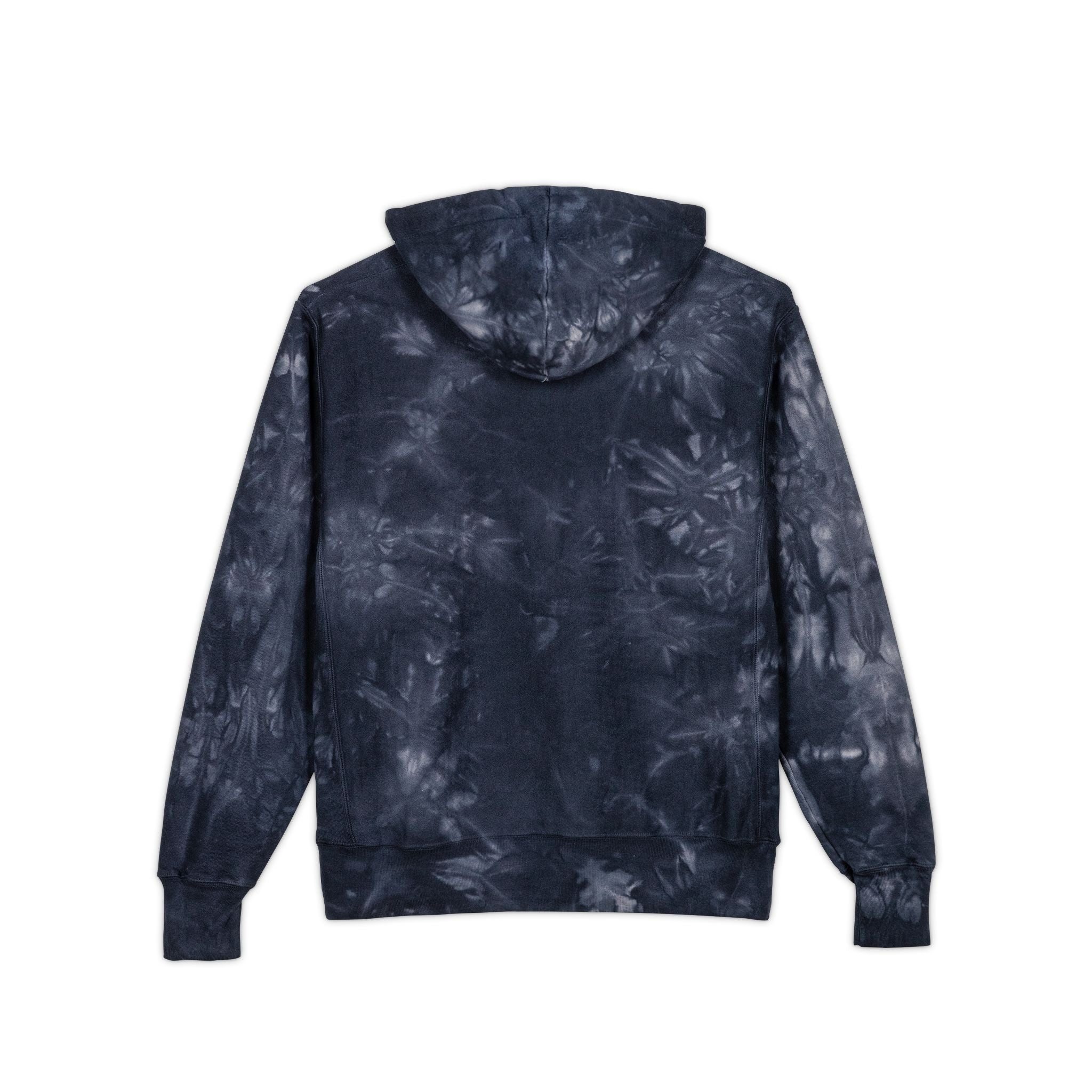 Tie-Dye Champion Hoodie — Black Marble Embroidered End of the trail Pullover