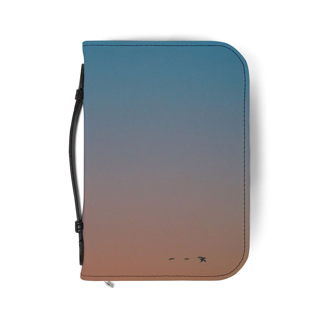 Crescent Sky Bible Cover — Zippered Leatherette Bible Case with Crescent Moon Gradient