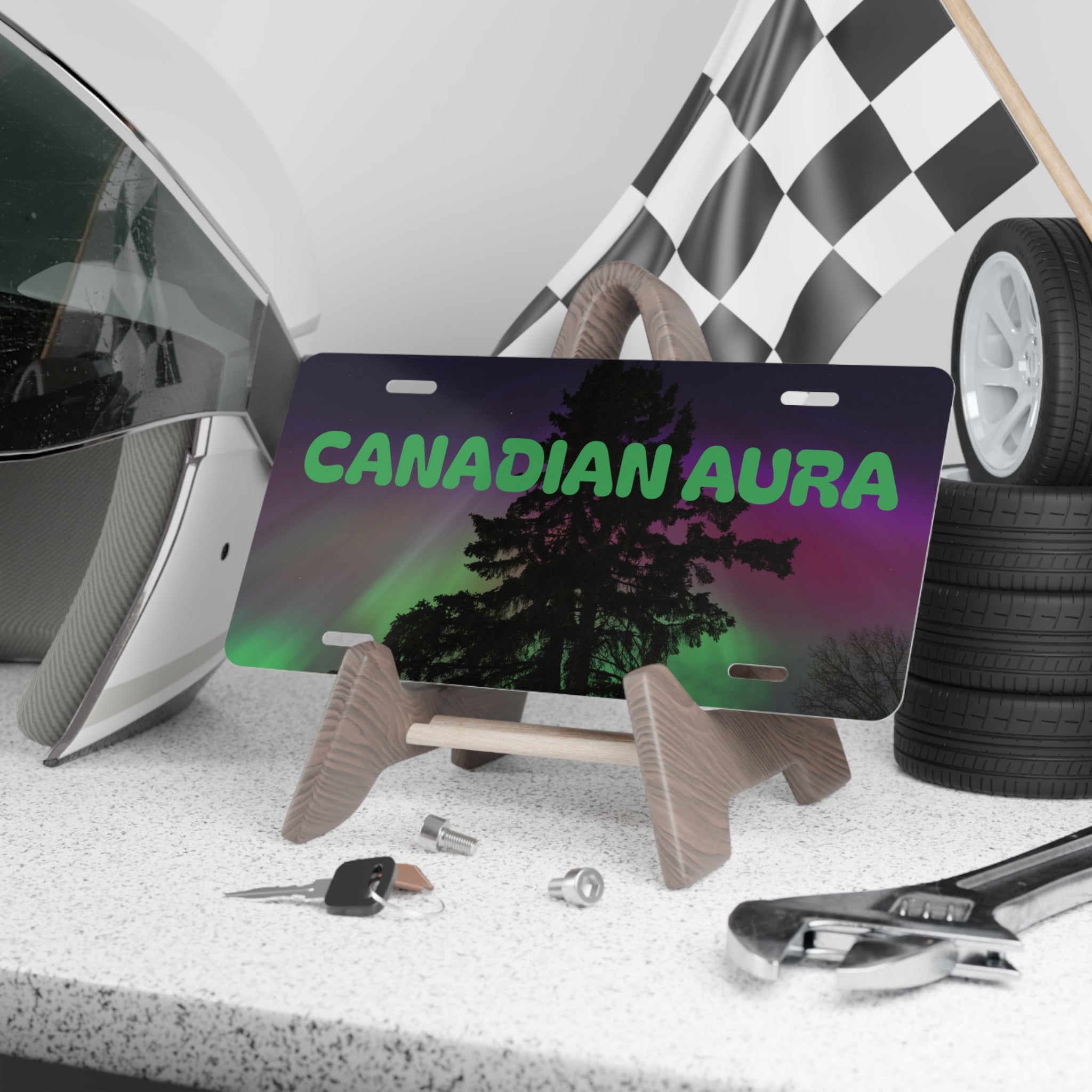 Canadian Aura Vanity Plate – Northern Lights License Plate Decor