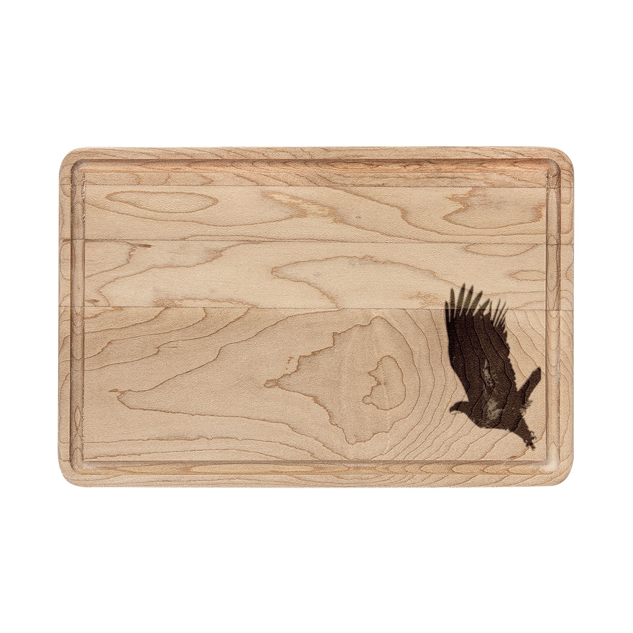 Engraved Bird Cutting Board — Rustic Wooden Charcuterie & Serving Board