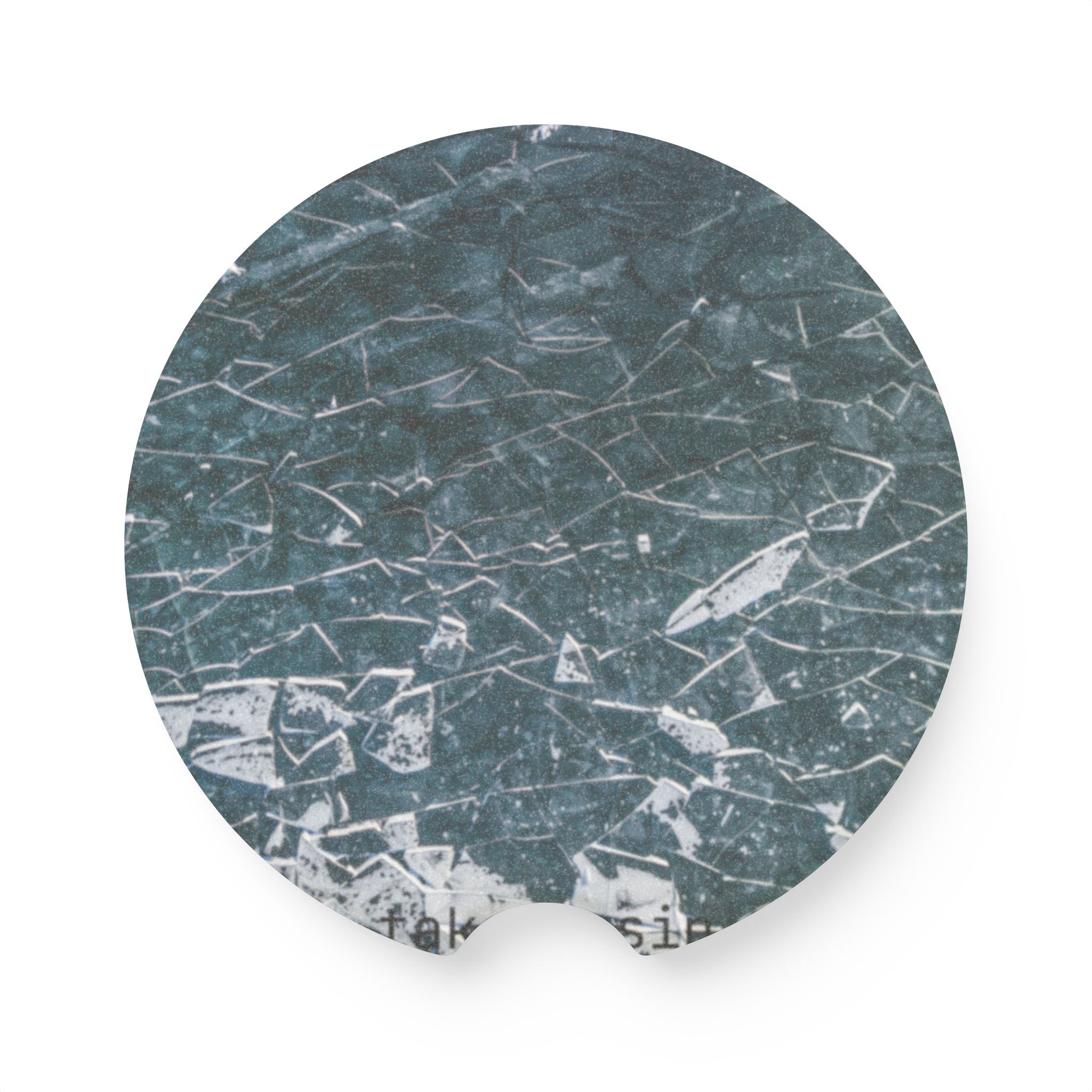 Soapstone Car Coaster — Vintage Scratched Stone Texture Car Cup Holder Coaster