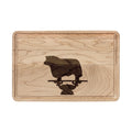 Engraved Bull Silhouette Wooden Cutting Board — Rustic Farmhouse Charcuterie Board
