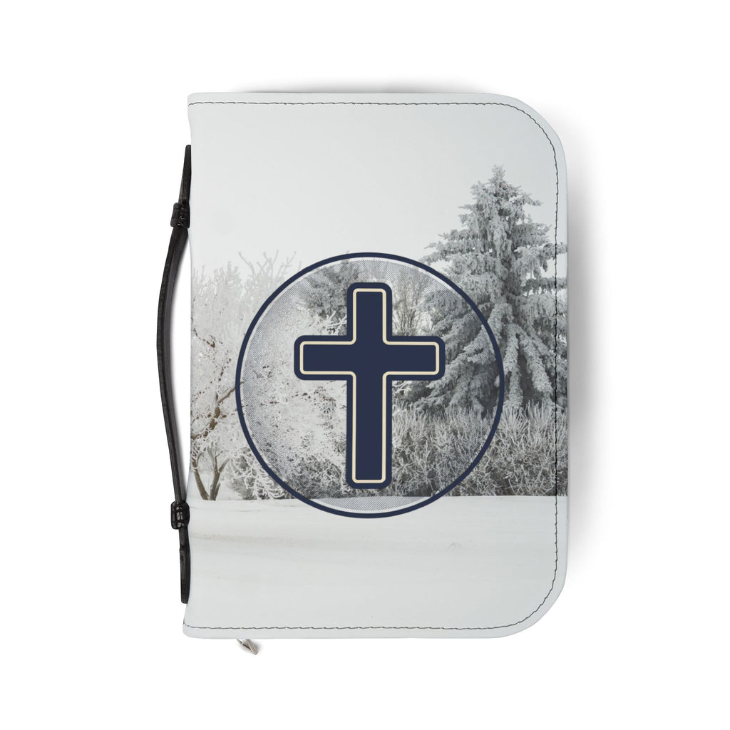 Bible Cover - Winter Farm Cross Design (Zippered)