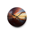 Sunset Lake Life Acrylic Wall Clock — Scenic Nature Wall Clock Decor