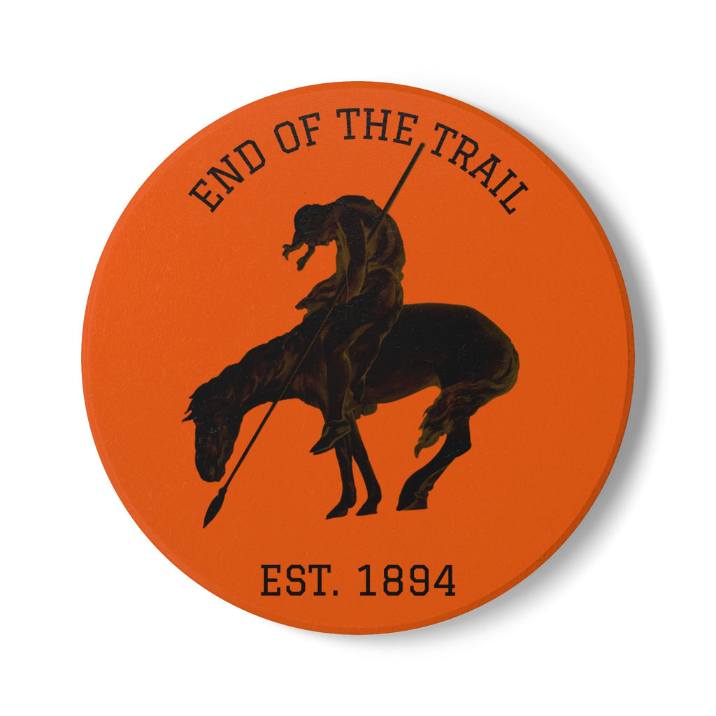 Copy of End of the Trail Ceramic Coaster — Vintage Western Horse Rider Design (Est. 1894)