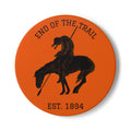 Copy of End of the Trail Ceramic Coaster — Vintage Western Horse Rider Design (Est. 1894)