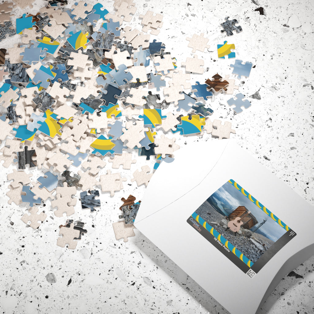 Copy of Guitar on Mountain Peak Jigsaw Puzzle — Scenic Music Lover Puzzle (110/252/520/1014 pcs)