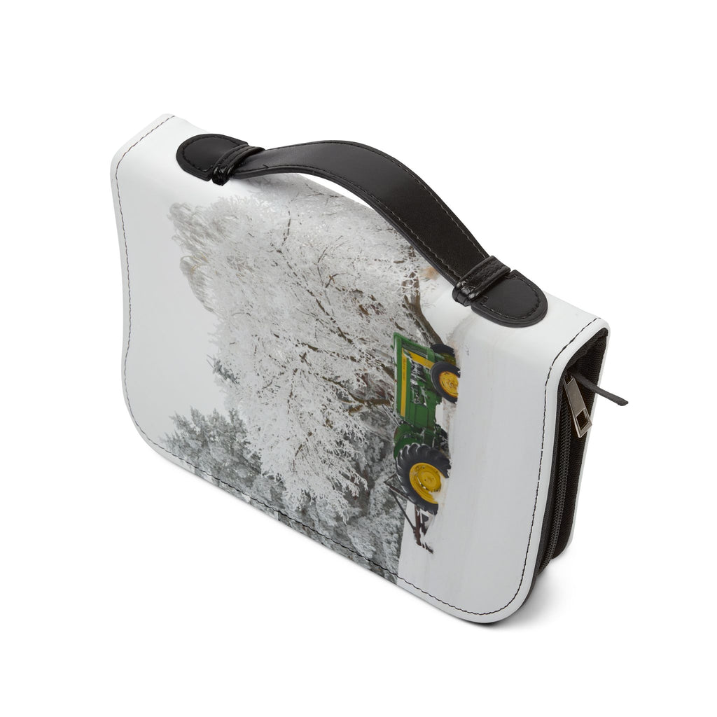 Bible Cover - Winter Farm Cross Design (Zippered)