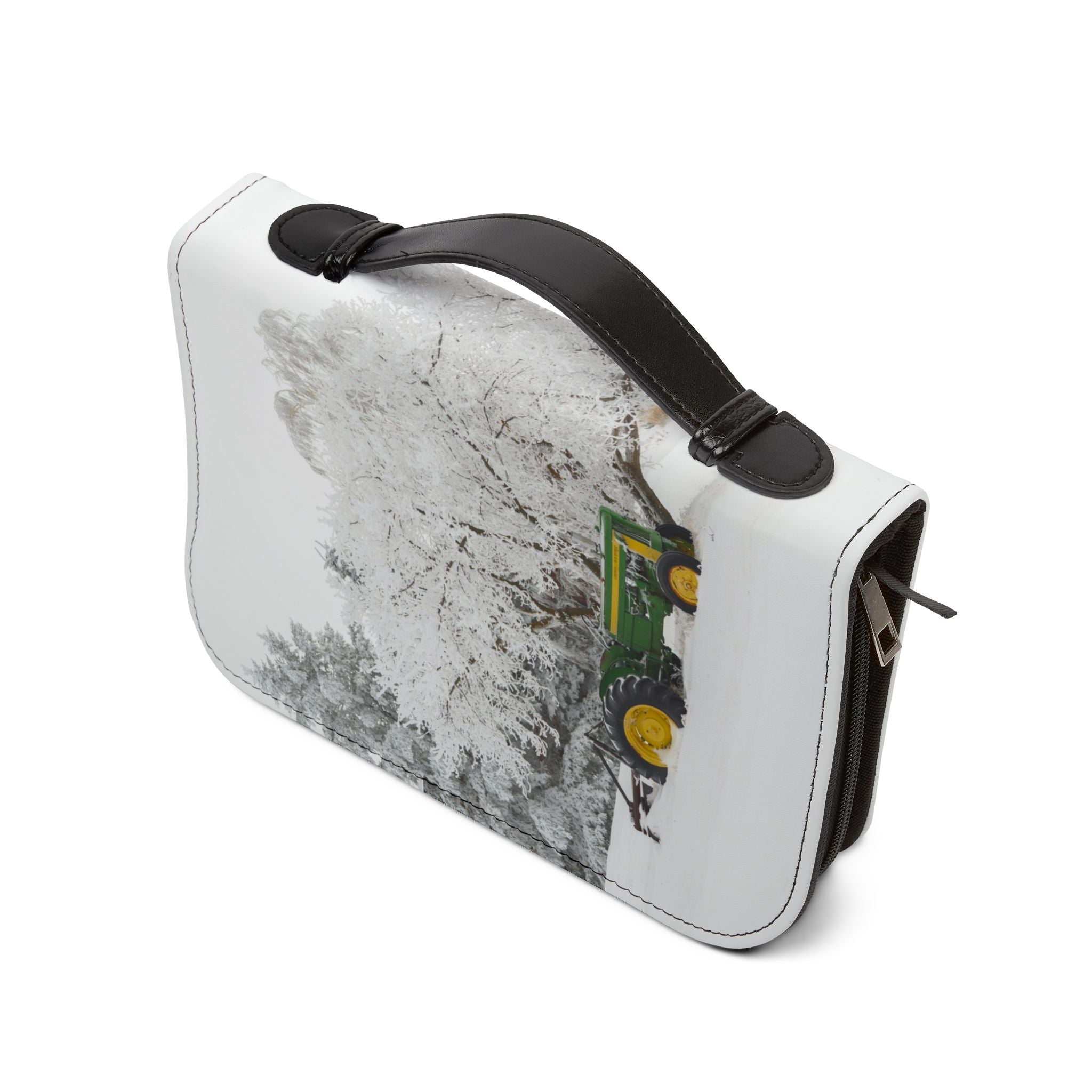 Bible Cover - Winter Farm Cross Design (Zippered)