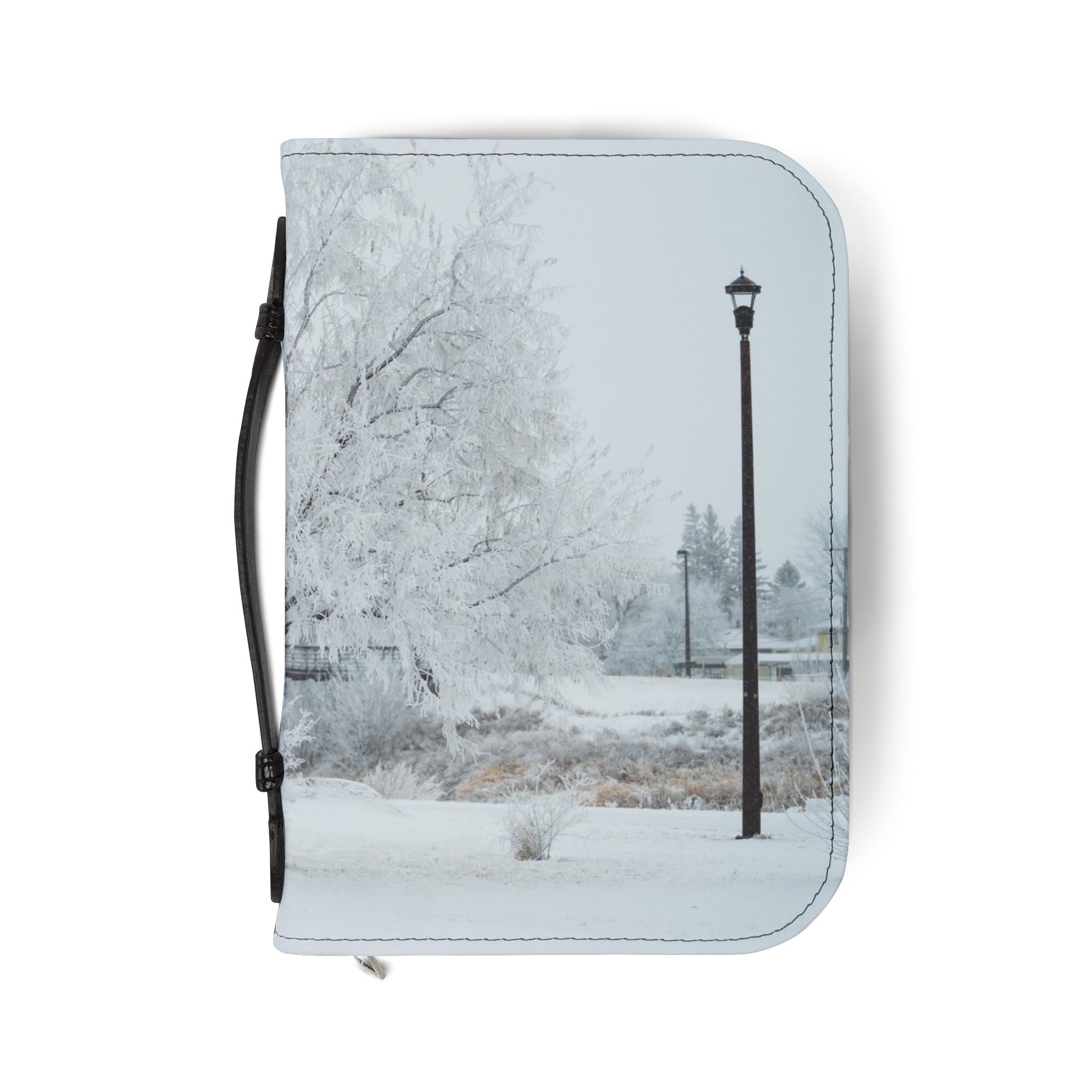 Canadian Winter Bible Cover — Cozy Maple Snowflake Design