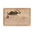 Guitars + Helicopter Cutting Board — Rustic Wooden Charcuterie & Serving Board