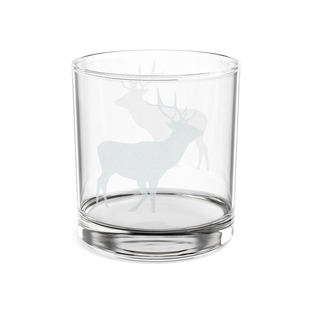 Engraved Deer Whiskey Glass 10.5oz – Rustic Elk Rocks Glass for Groomsmen, Hunting Gifts & Fathers Day