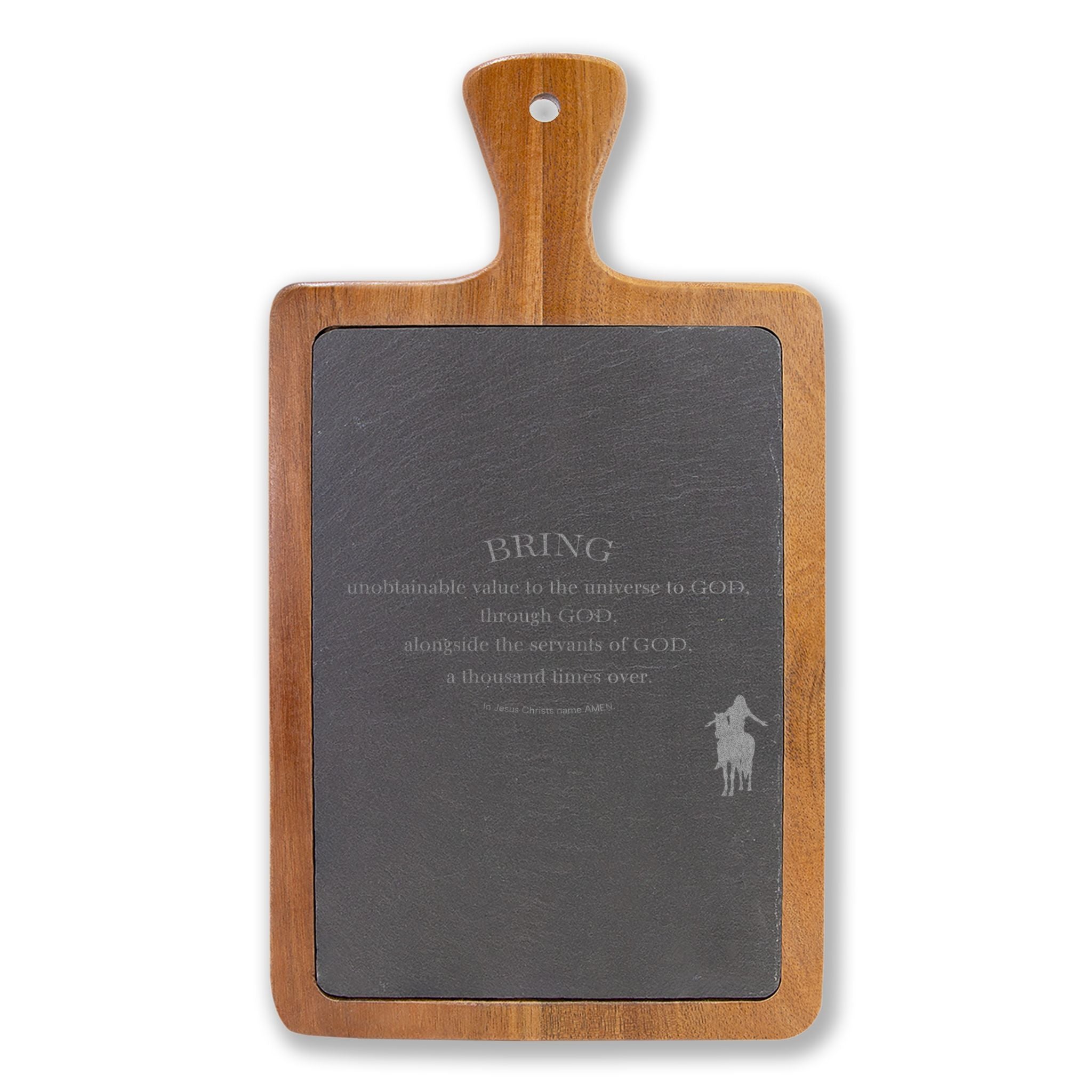 Engraved Guitar Charcuterie Board — Slate Cheese Platter with Knife Set