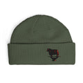 Embroidered Bull Cuff Beanie — Cozy Winter Hat with Rustic Bull Design
