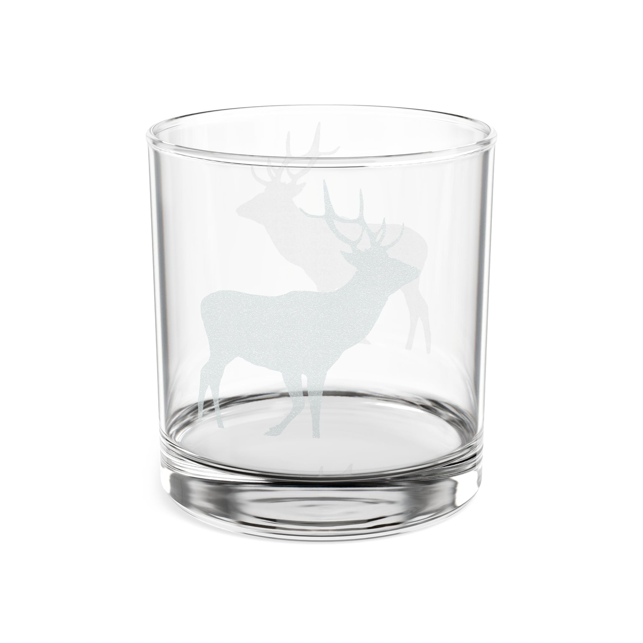 Engraved Deer Whiskey Glass 10.5oz – Rustic Elk Rocks Glass for Groomsmen, Hunting Gifts & Fathers Day