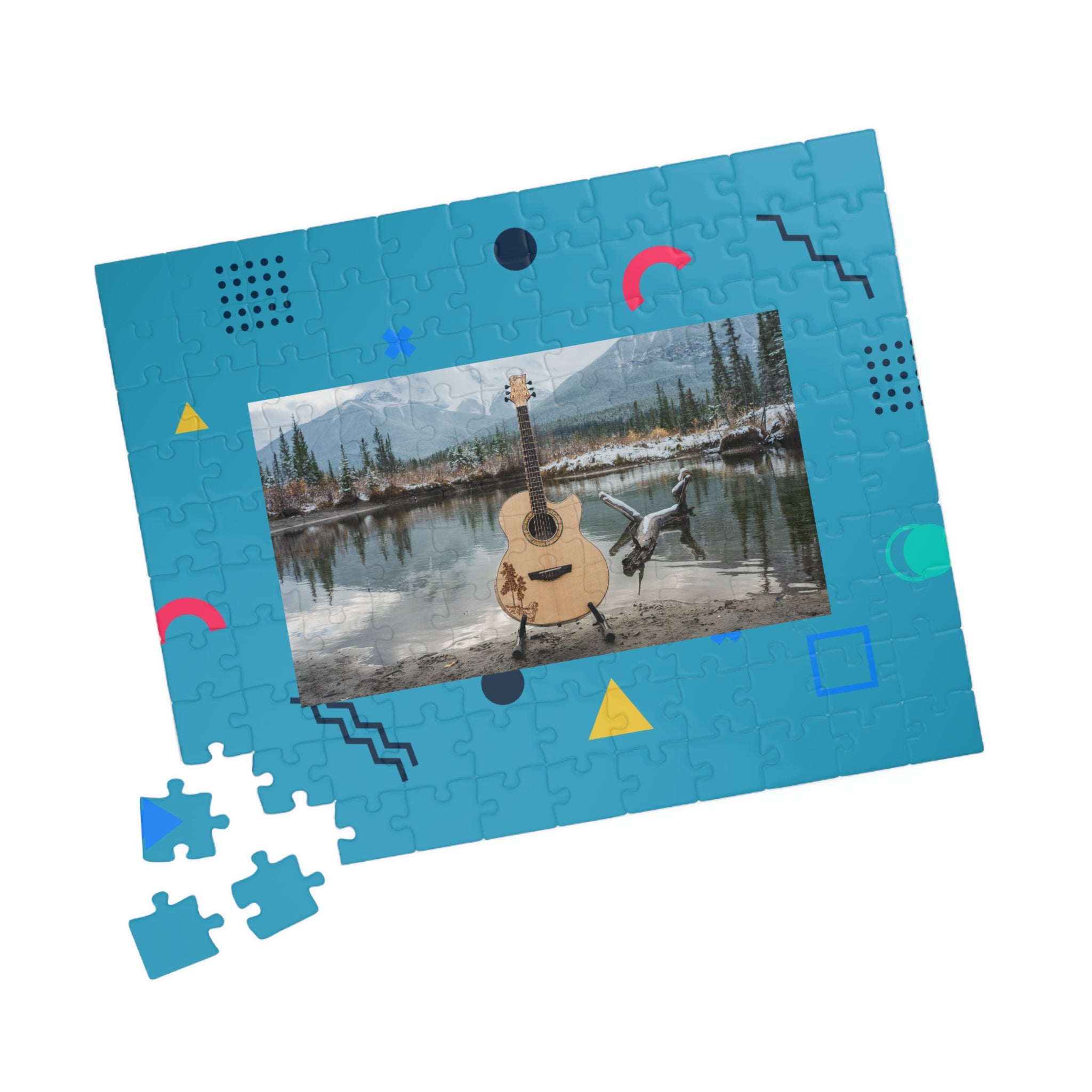 Copy of Motorcycle & Red Guitar Street Scene Jigsaw Puzzle – 110/252/520/1014-Piece