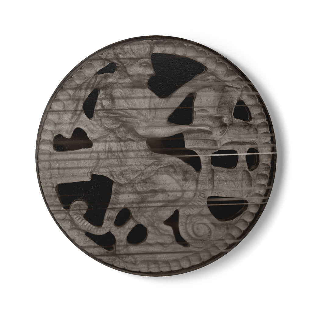Abstract Black Marble Ceramic Coaster — Round Cork-Back Drink Protector