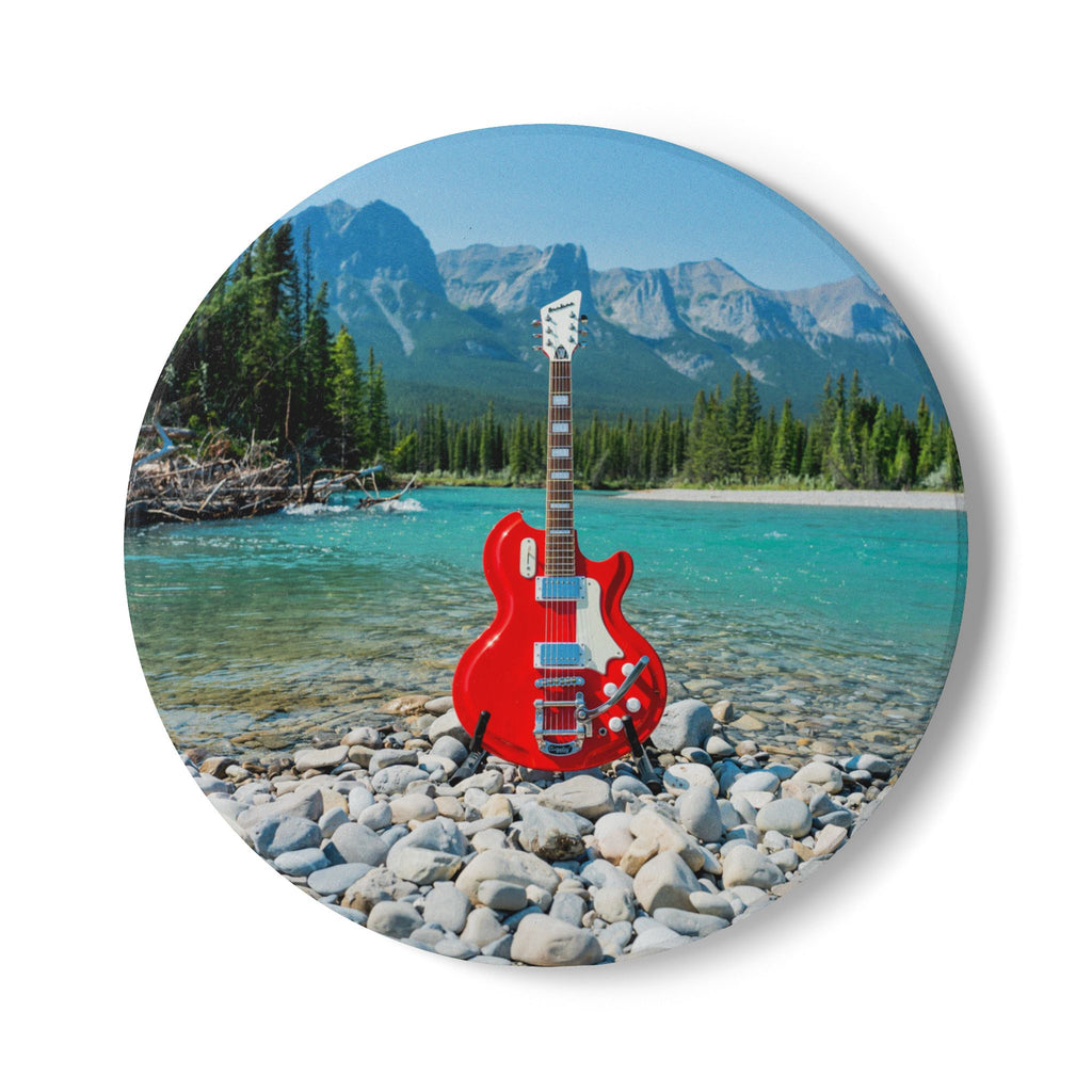 Copy of Abstract Black Marble Ceramic Coaster — Round Cork-Back Drink Protector