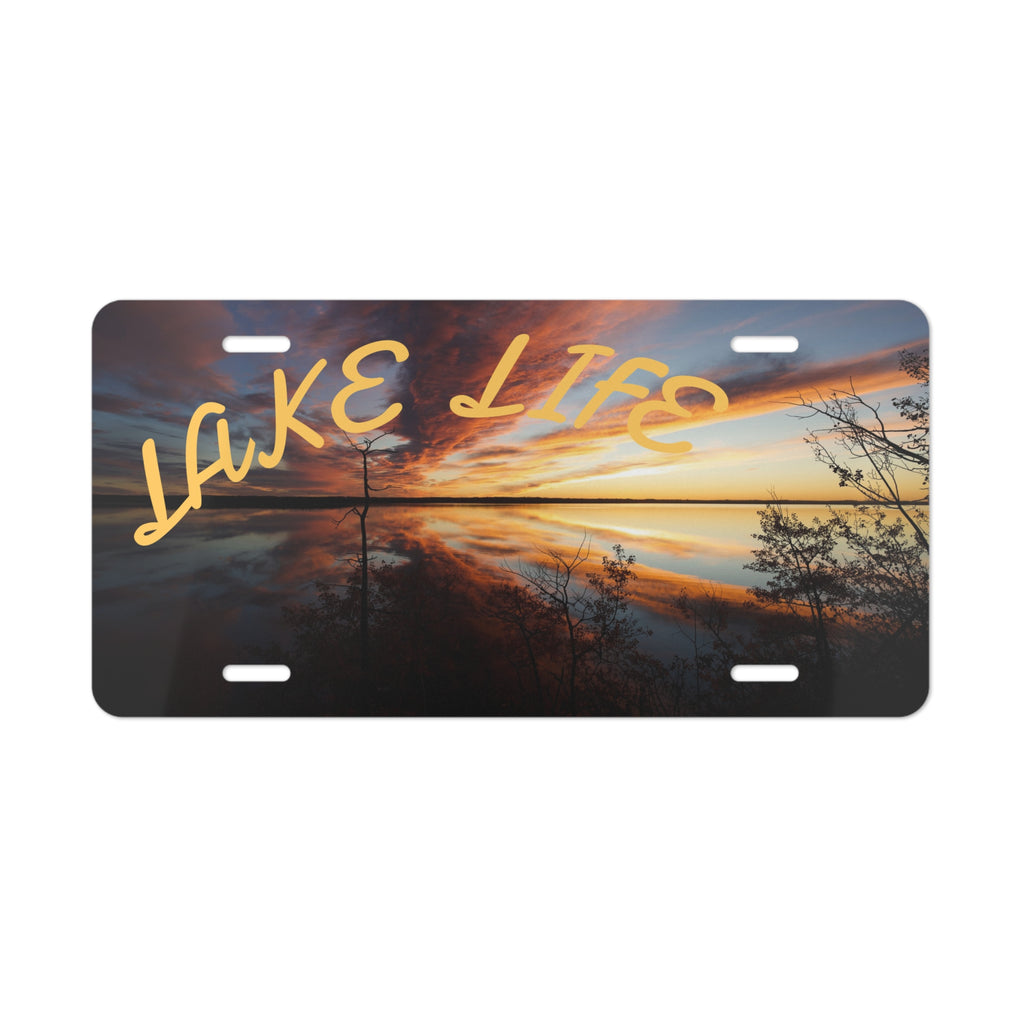 Lake Life Sunset Vanity License Plate