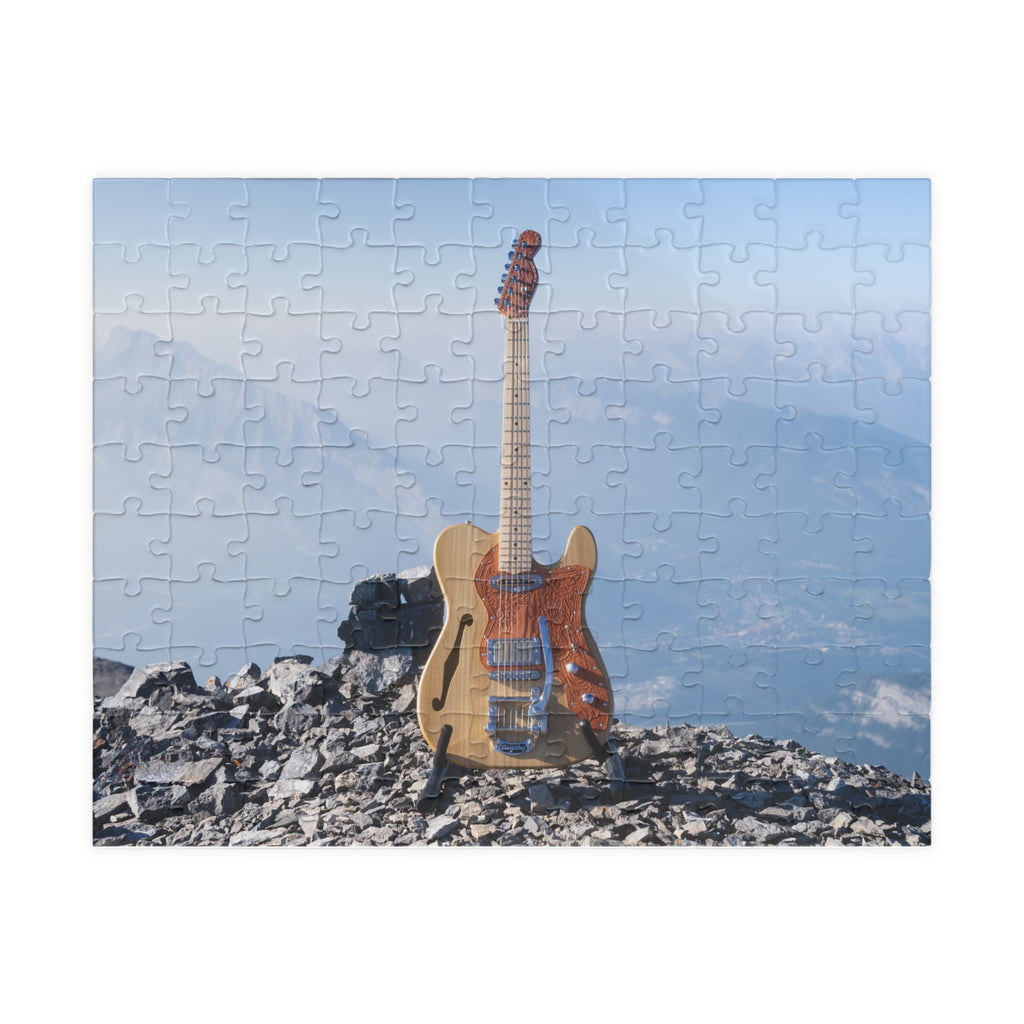 Guitar on Mountain Peak Jigsaw Puzzle — Scenic Music Lover Puzzle (110/252/520/1014 pcs)