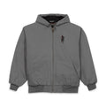 Embroidered Indigenous END OF THE ROAD Duck Cloth Hooded Work Jacket – Men's Heavy-Duty Carhartt-Style Workwear