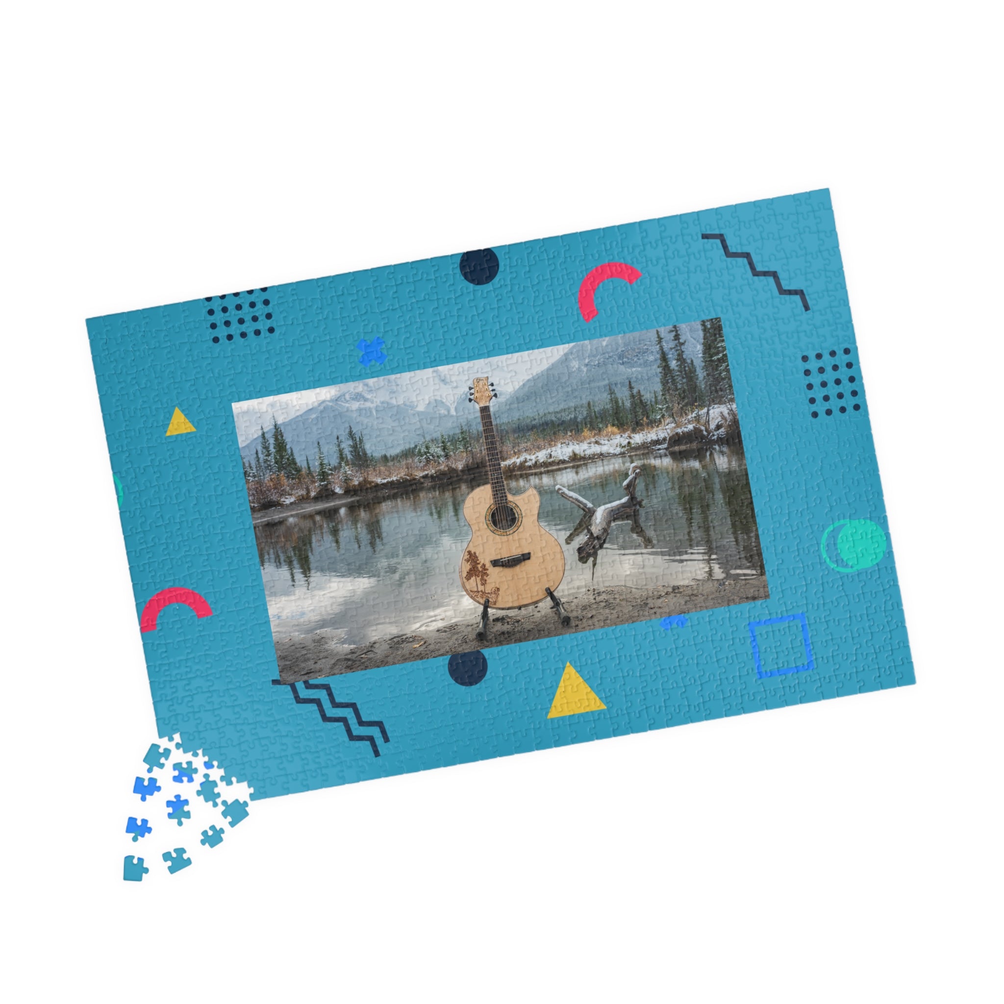 Copy of Motorcycle & Red Guitar Street Scene Jigsaw Puzzle – 110/252/520/1014-Piece