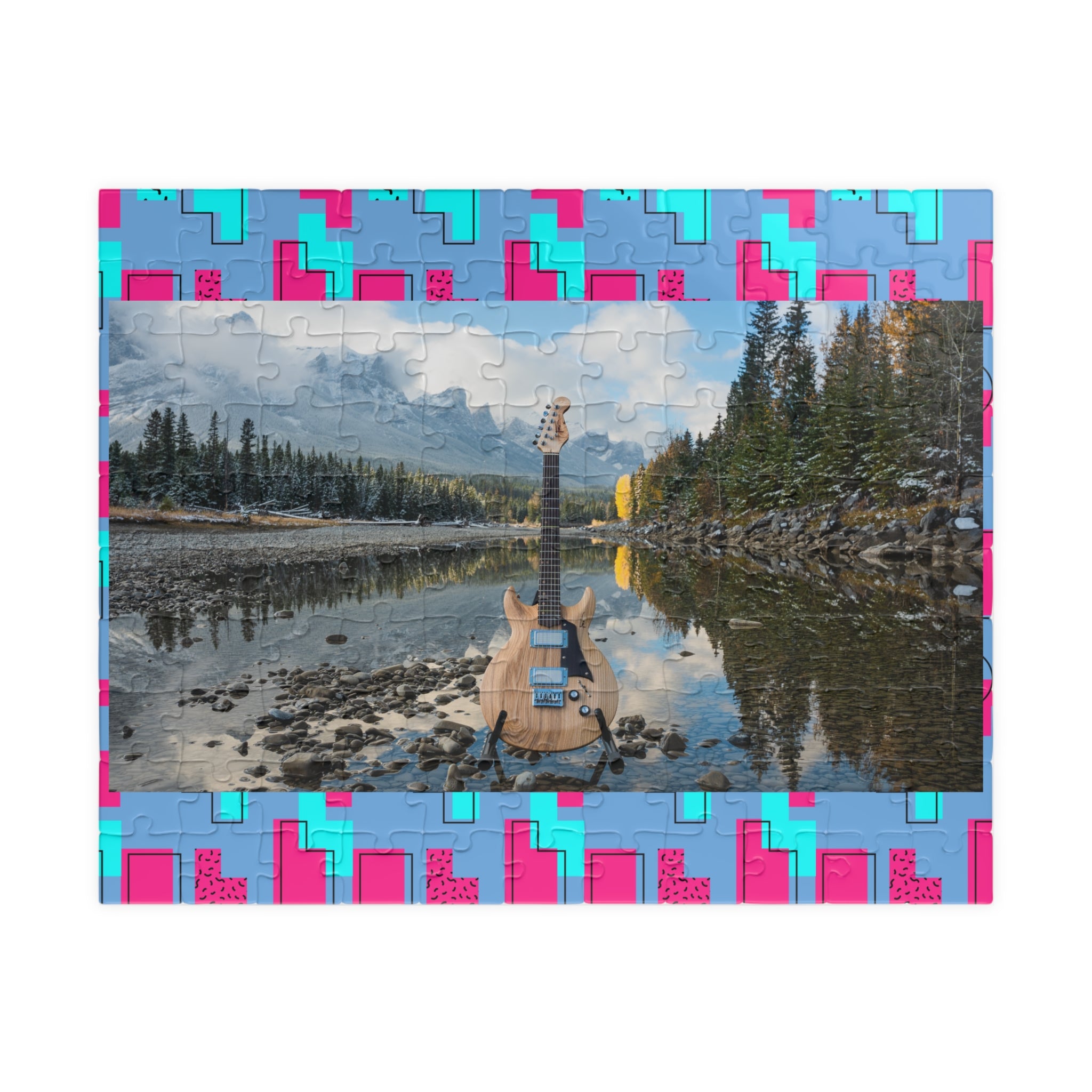 Copy of Guitar on Mountain Peak Jigsaw Puzzle — Scenic Music Lover Puzzle (110/252/520/1014 pcs)
