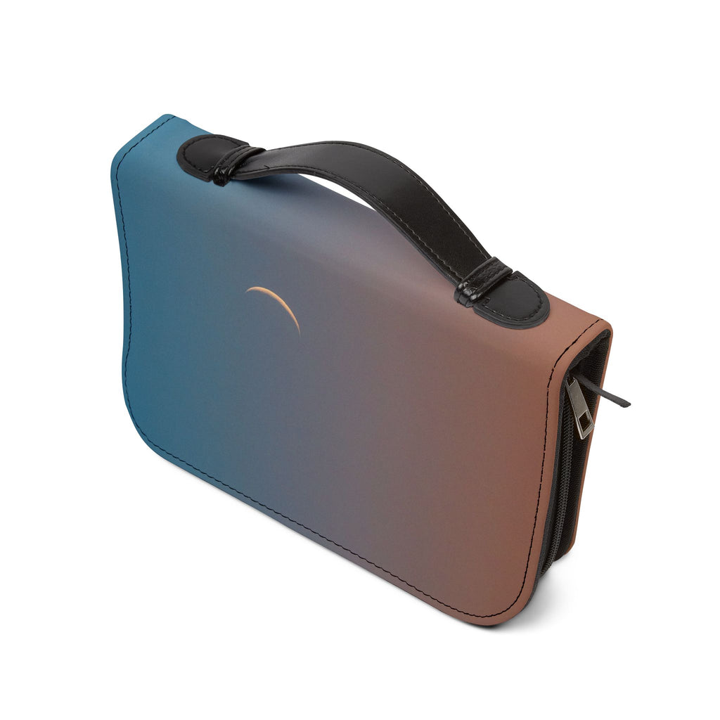 Crescent Sky Bible Cover — Zippered Leatherette Bible Case with Crescent Moon Gradient