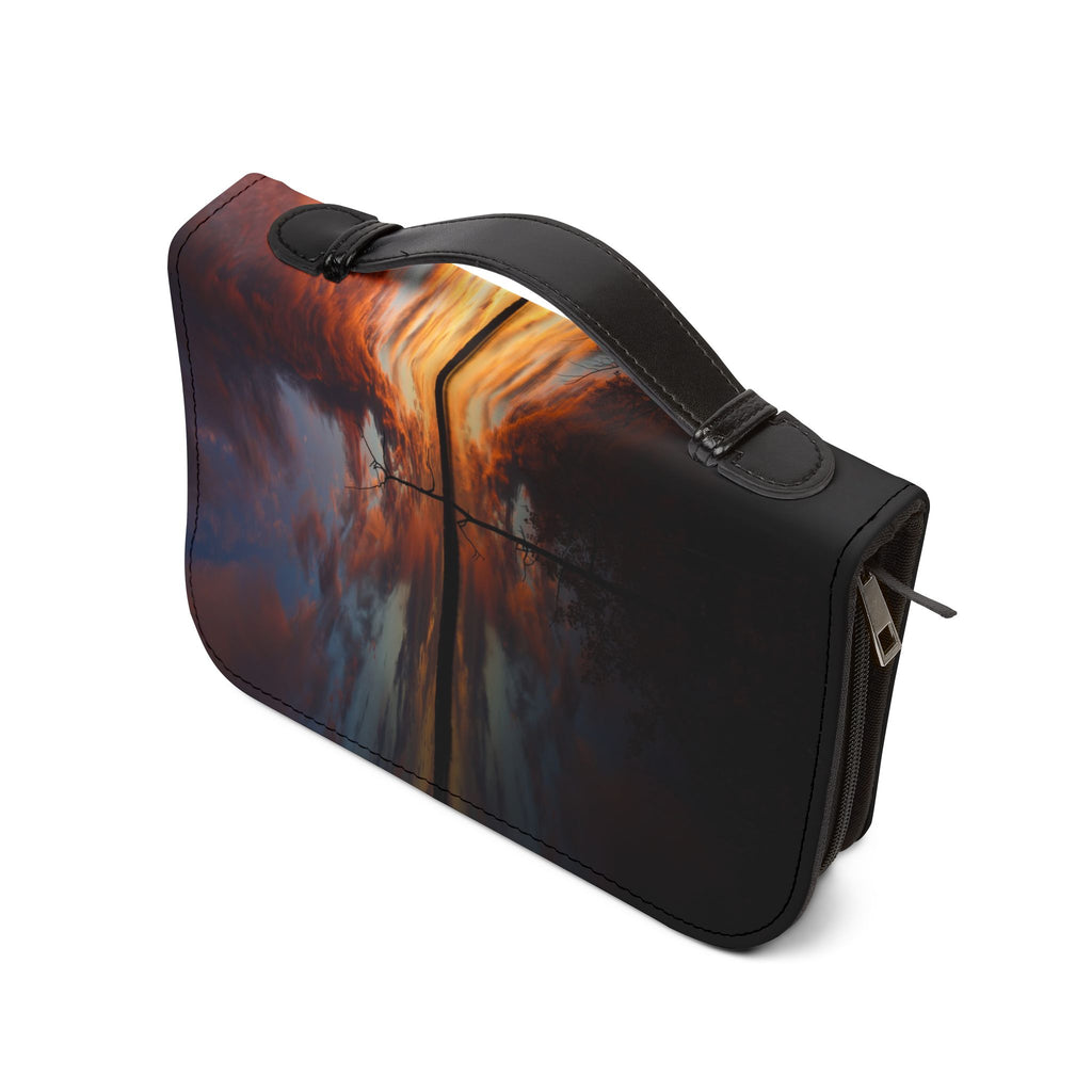 Bible Cover — Sunset Lake Zippered Bible Case (Reflective Sunrise Design)