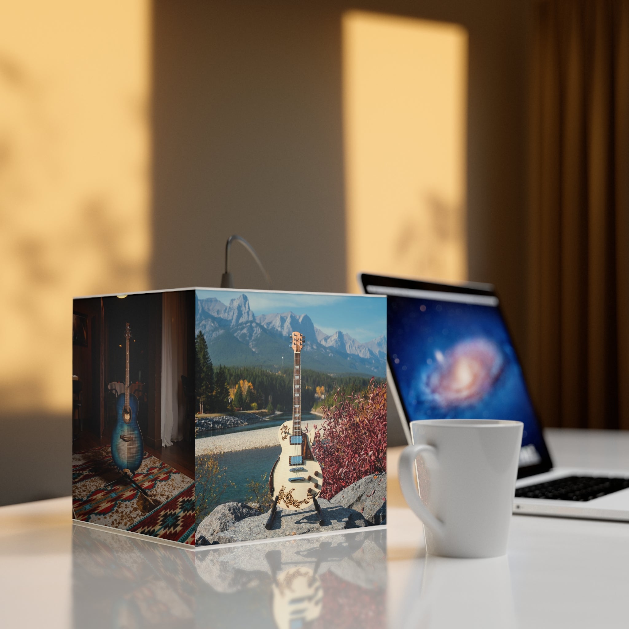 Guitar Photo Cube Lamp — Custom Musician Ambient Light