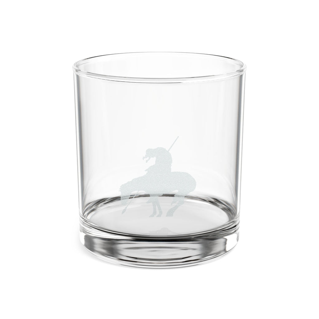 End of the Trail Engraved Whiskey Glass — Horse Rider Rocks Glass | Western Gift