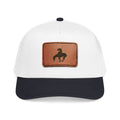 Leather Patch Baseball Cap — Indigenous Horse Rider Silhouette | Western Lifestyle Hat