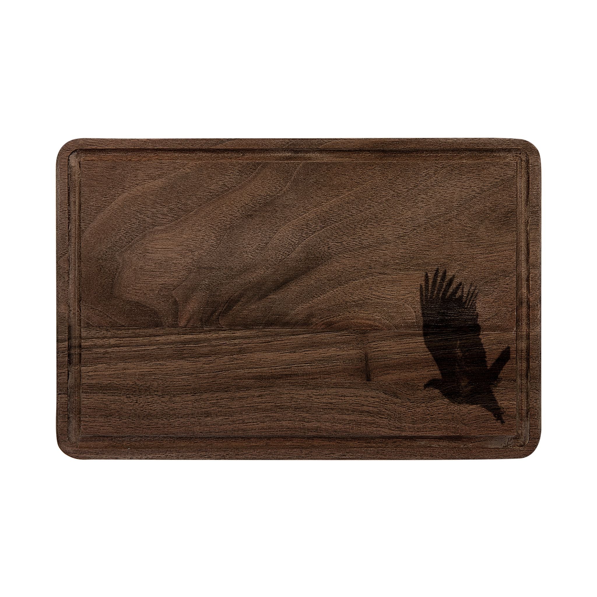 Engraved Bird Cutting Board — Rustic Wooden Charcuterie & Serving Board