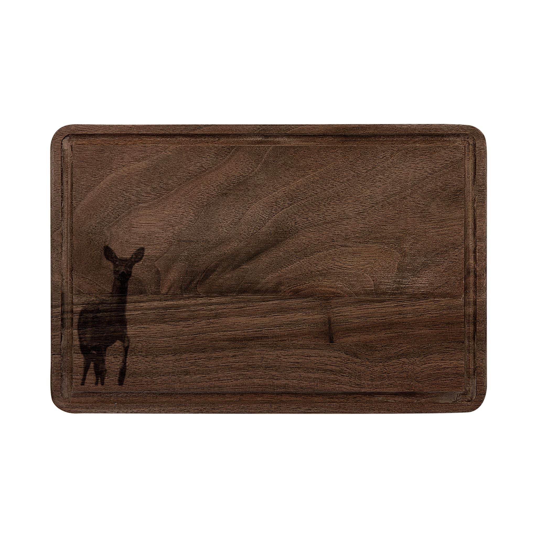 Engraved Deer Maple Cutting Board — Rustic Serving & Chopping Board