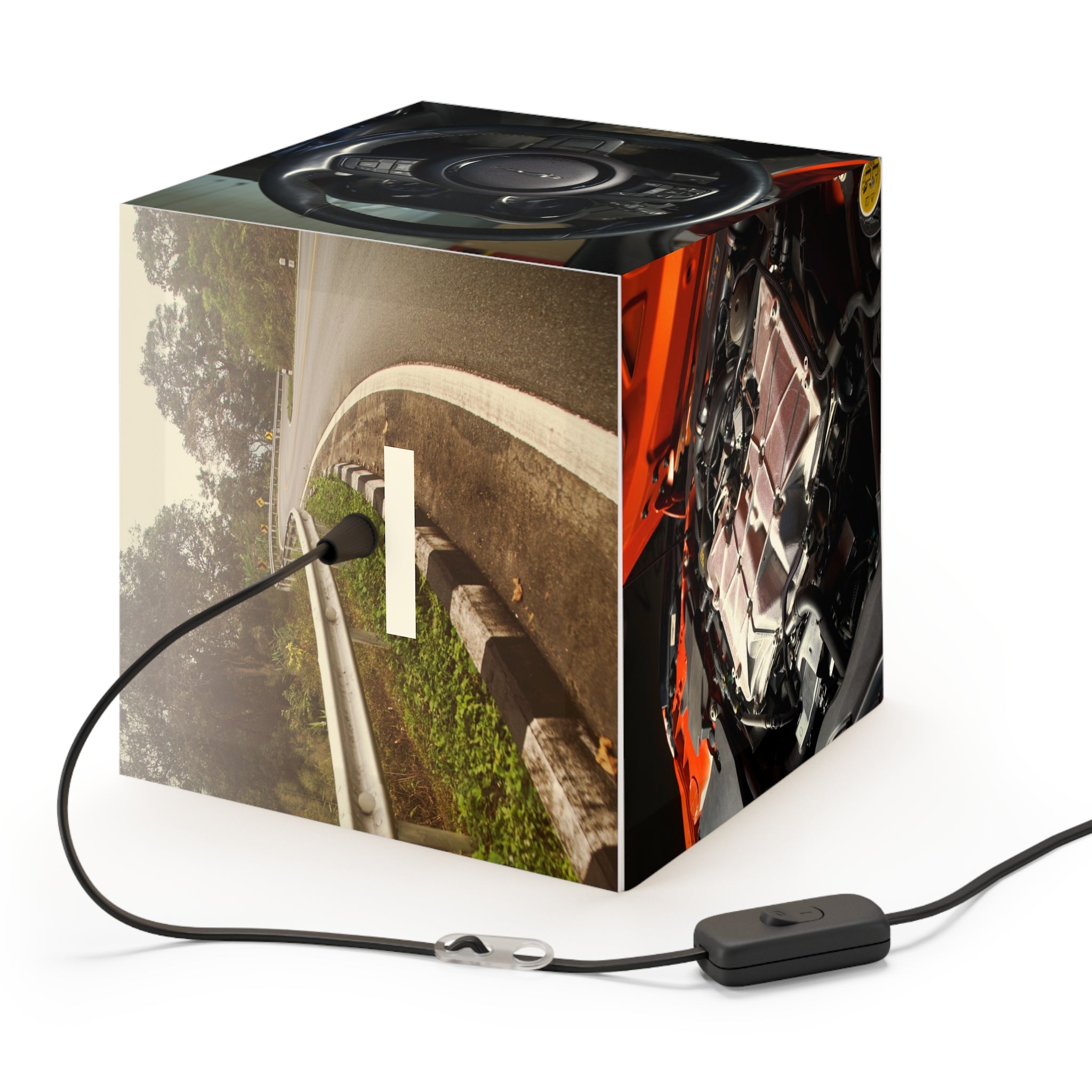 Jaguar F‑Type Orange Racing Light Cube Lamp