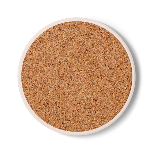 Abstract Black Marble Ceramic Coaster — Round Cork-Back Drink Protector