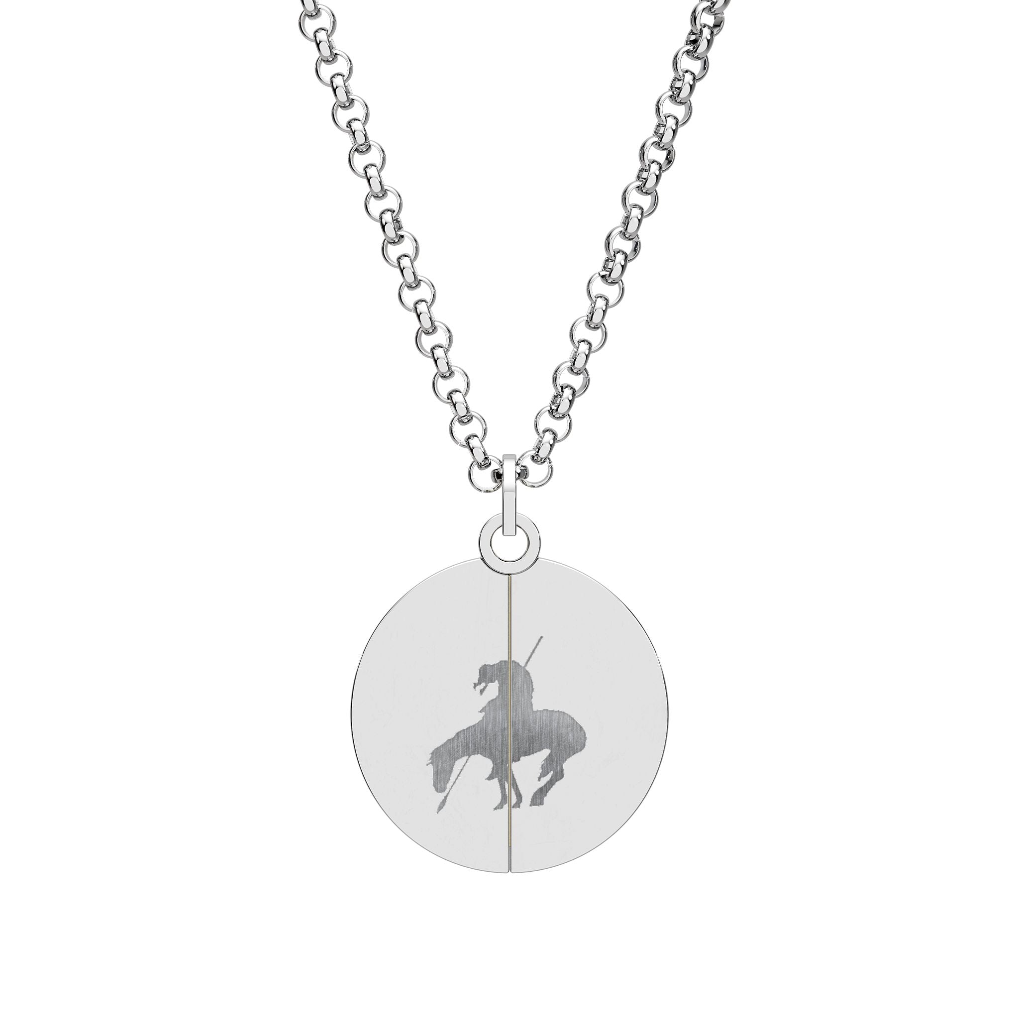 Hidden Message Circle Necklace — Engraved Indigenous Secret Split Pendant