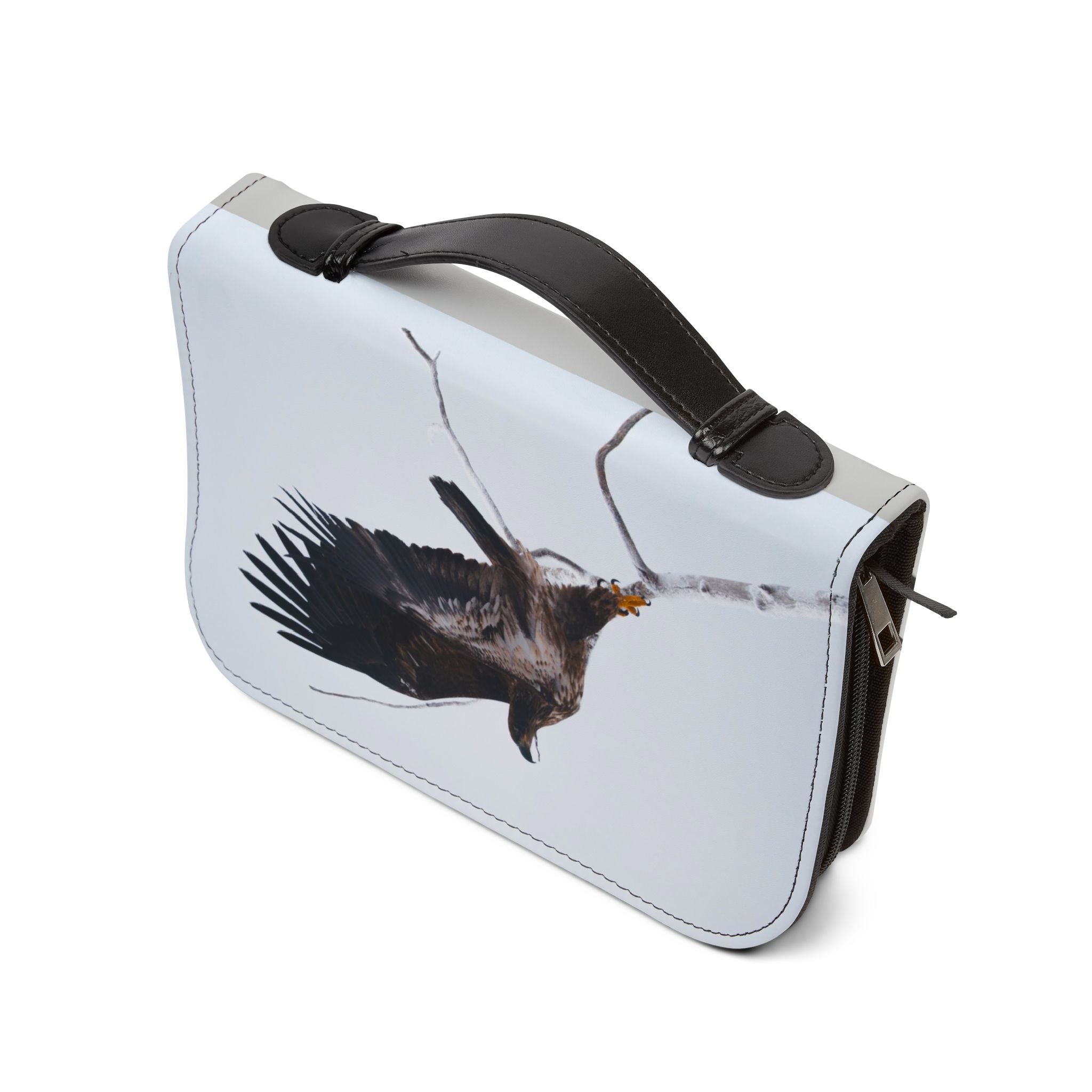 Bible Cover — White Owl & Eagle Religious Zippered Case