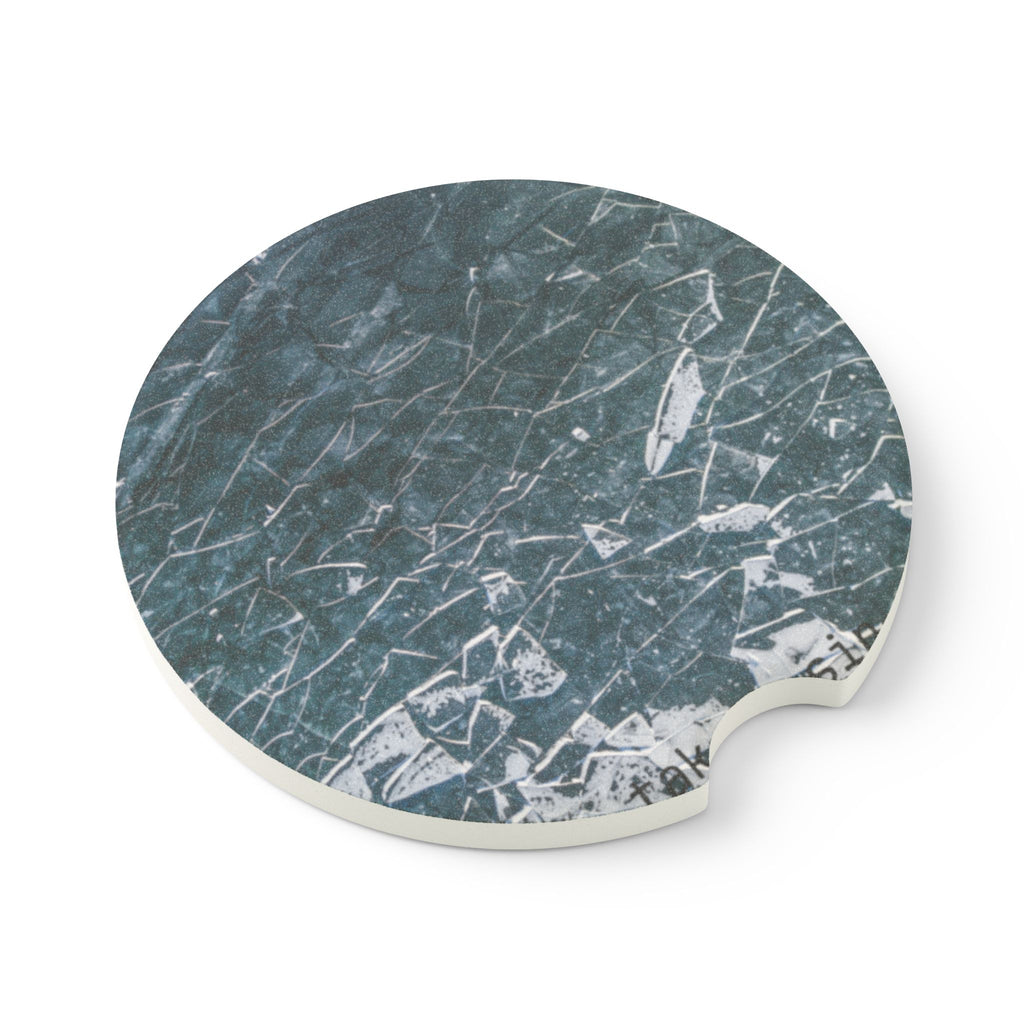 Soapstone Car Coaster — Vintage Scratched Stone Texture Car Cup Holder Coaster