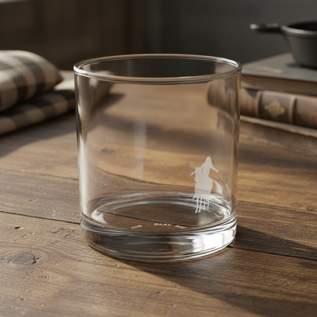 End of the road Whiskey Glass 10.5oz —  Etched Rocks Glass + Best Father of the Year