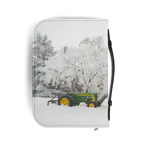 Bible Cover - Winter Farm Cross Design (Zippered)