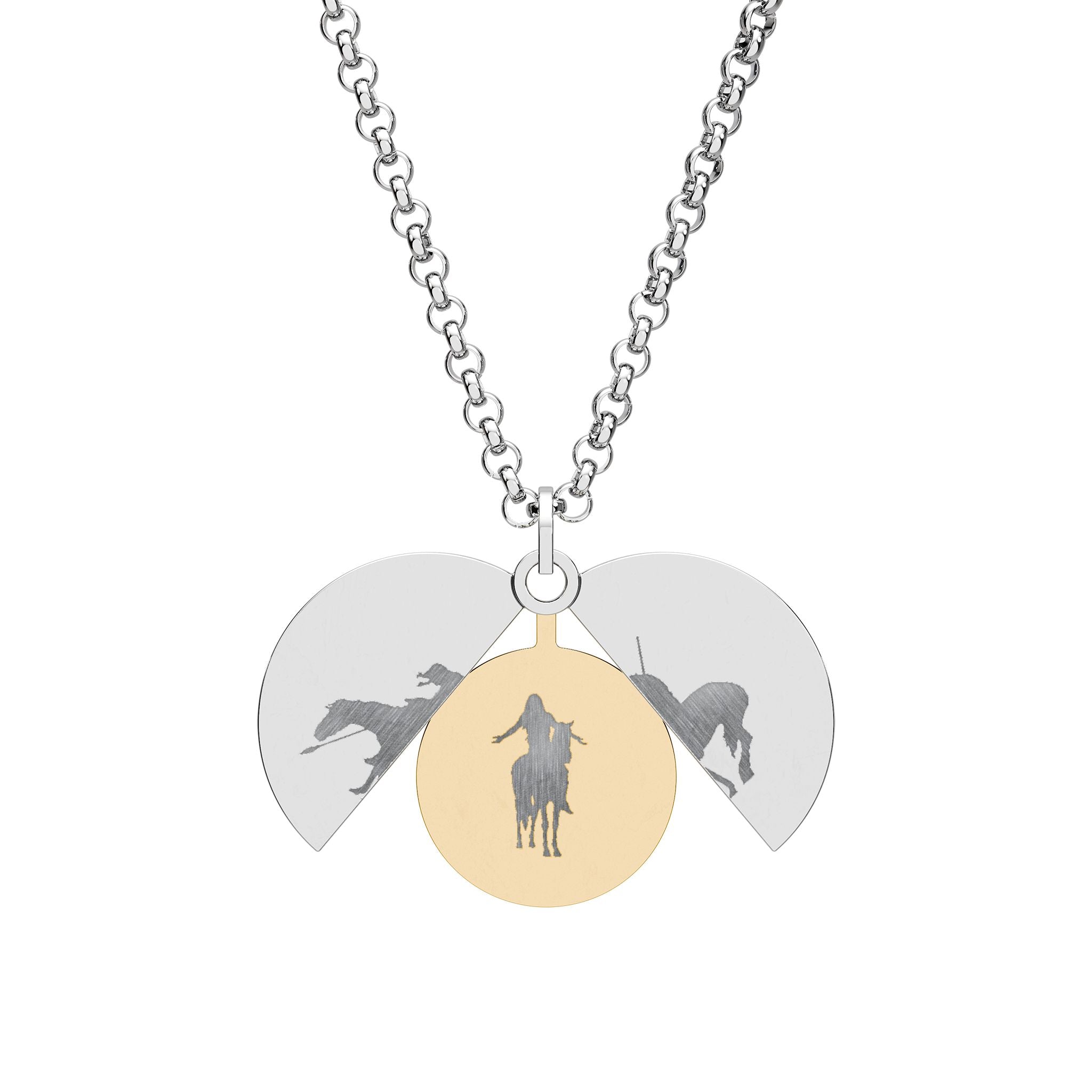 Hidden Message Circle Necklace — Engraved Indigenous Secret Split Pendant
