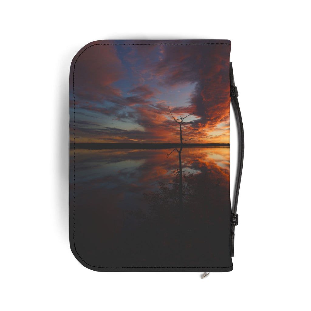Bible Cover — Sunset Lake Zippered Bible Case (Reflective Sunrise Design)