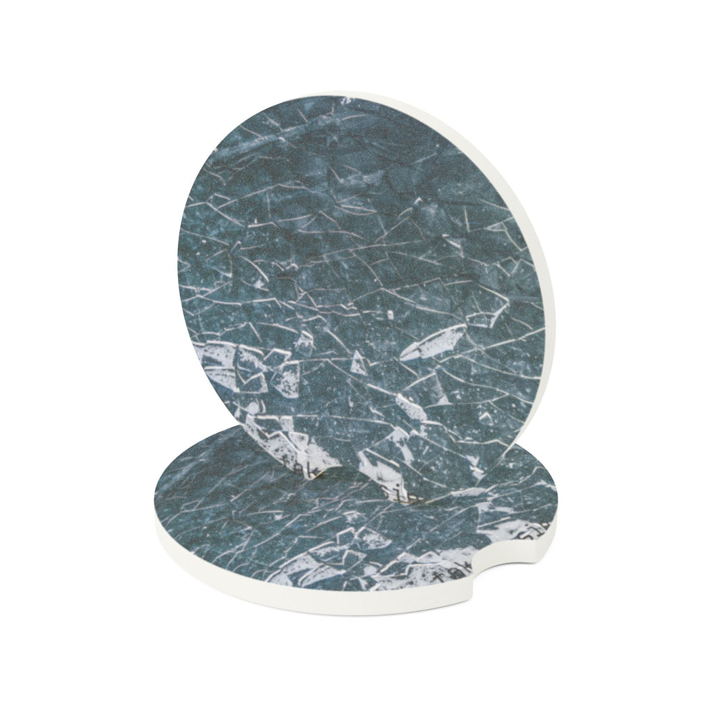 Soapstone Car Coaster — Vintage Scratched Stone Texture Car Cup Holder Coaster