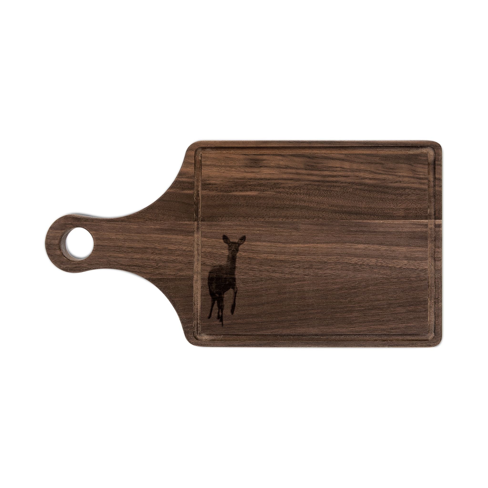 Engraved Deer Maple Cutting Board — Rustic Serving & Chopping Board