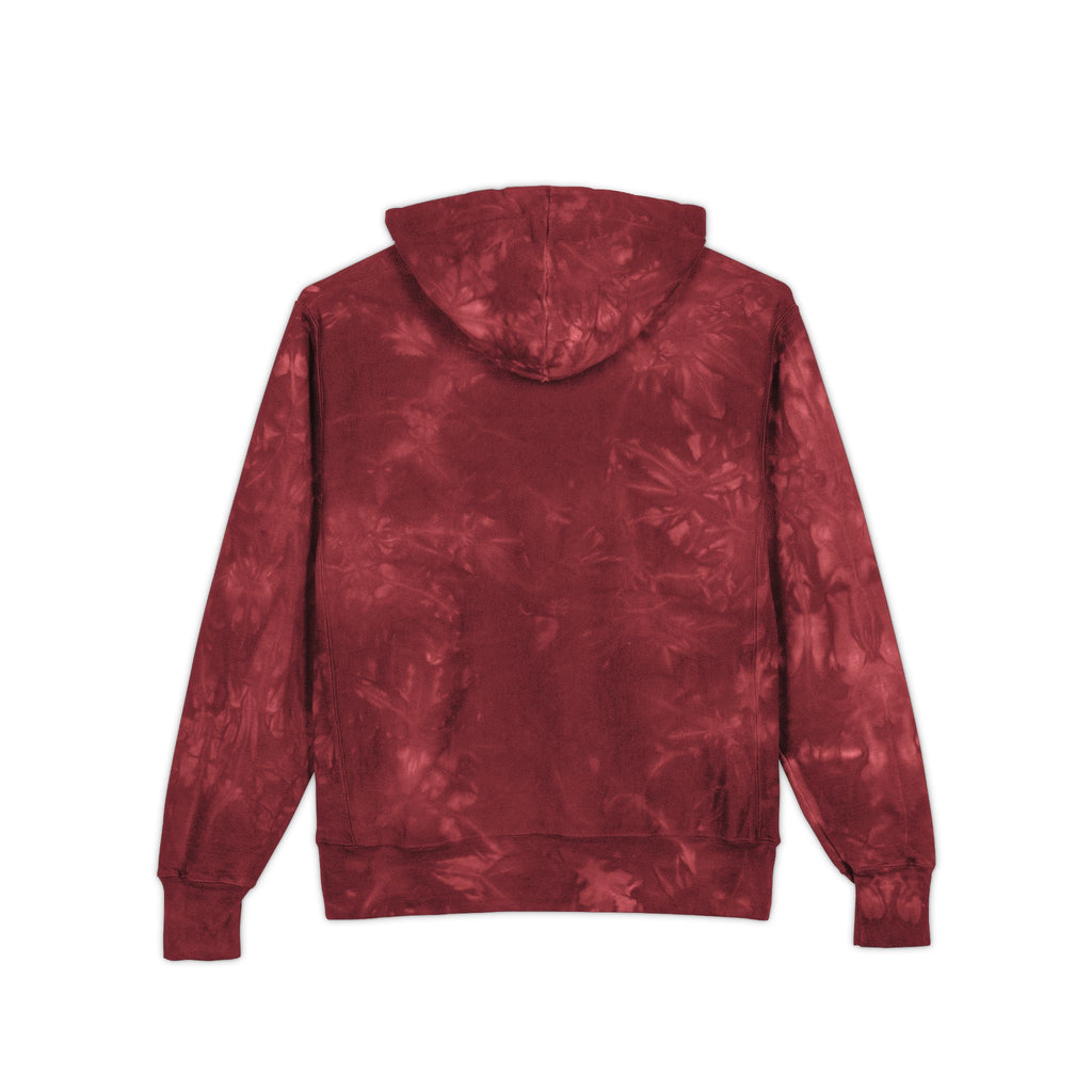 Tie-Dye Champion Hoodie — Black Marble Embroidered End of the trail Pullover